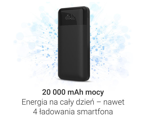 Silver Monkey Powerbank Smart 20 000 mAh 22.5W Czarny - 1481431 - zdjęcie 3